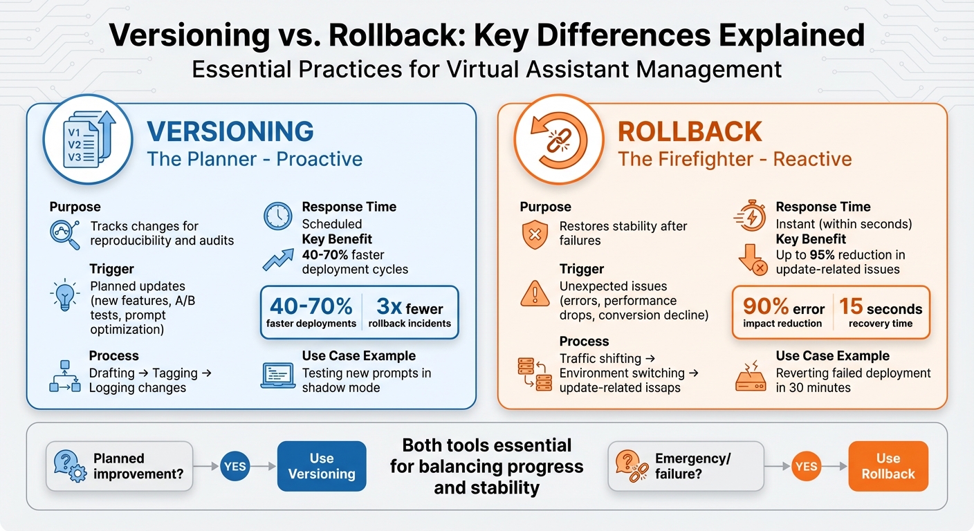 Versioning vs Rollback: Key Differences and When to Use Each Strategy