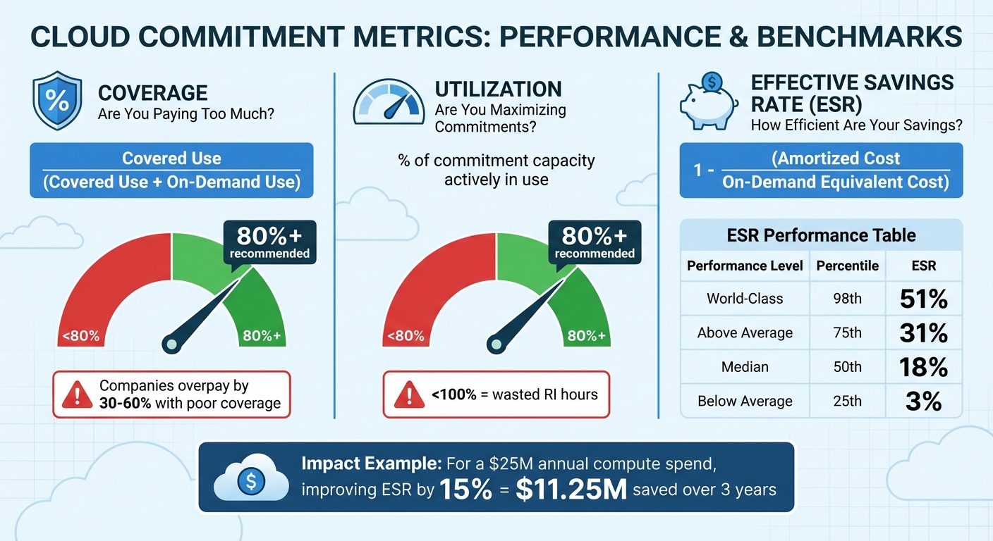 Cloud Commitment Metrics: Coverage, Utilization, and ESR Performance Benchmarks