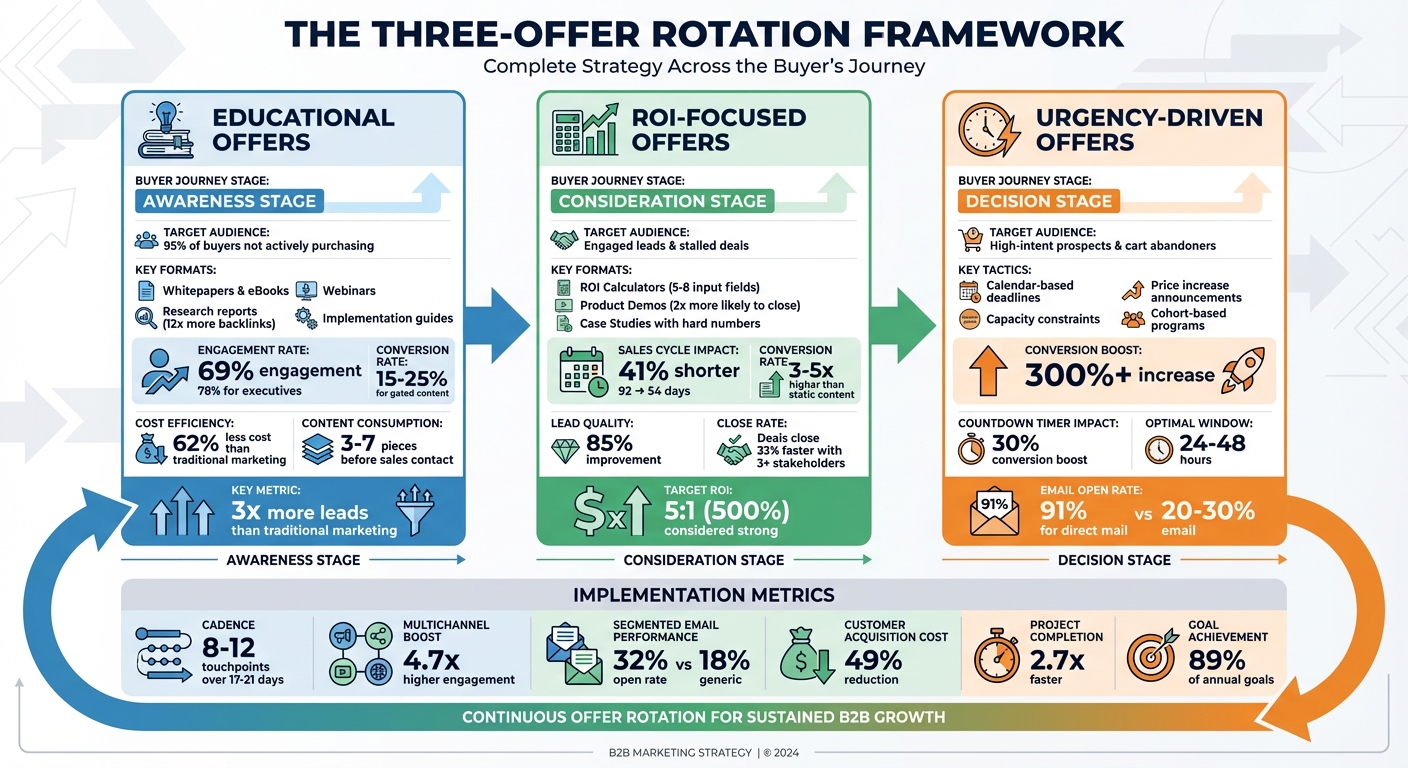 Three-Offer Rotation Framework: Educational, ROI-Focused, and Urgency-Driven Offers