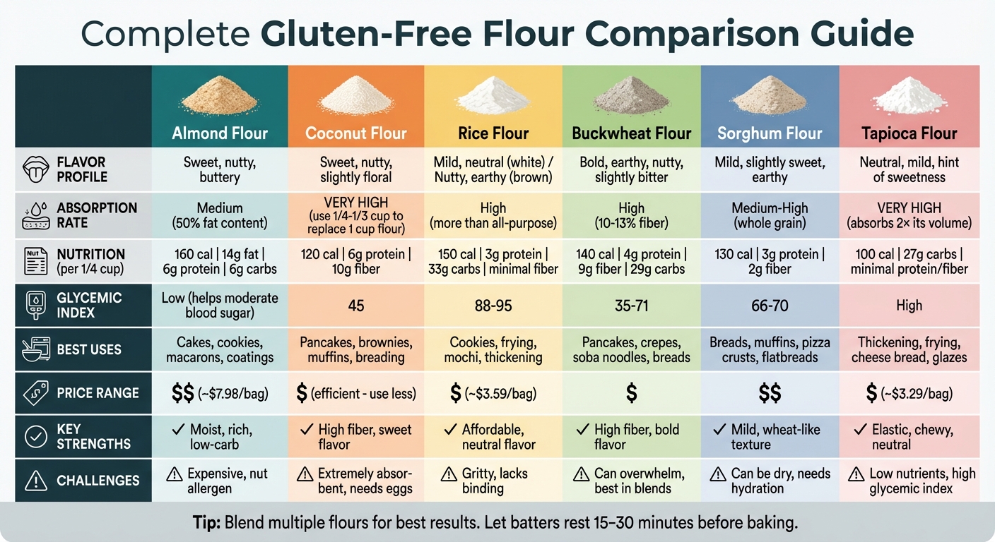 Gluten-Free Flour Comparison Chart: Properties, Uses, and Nutrition