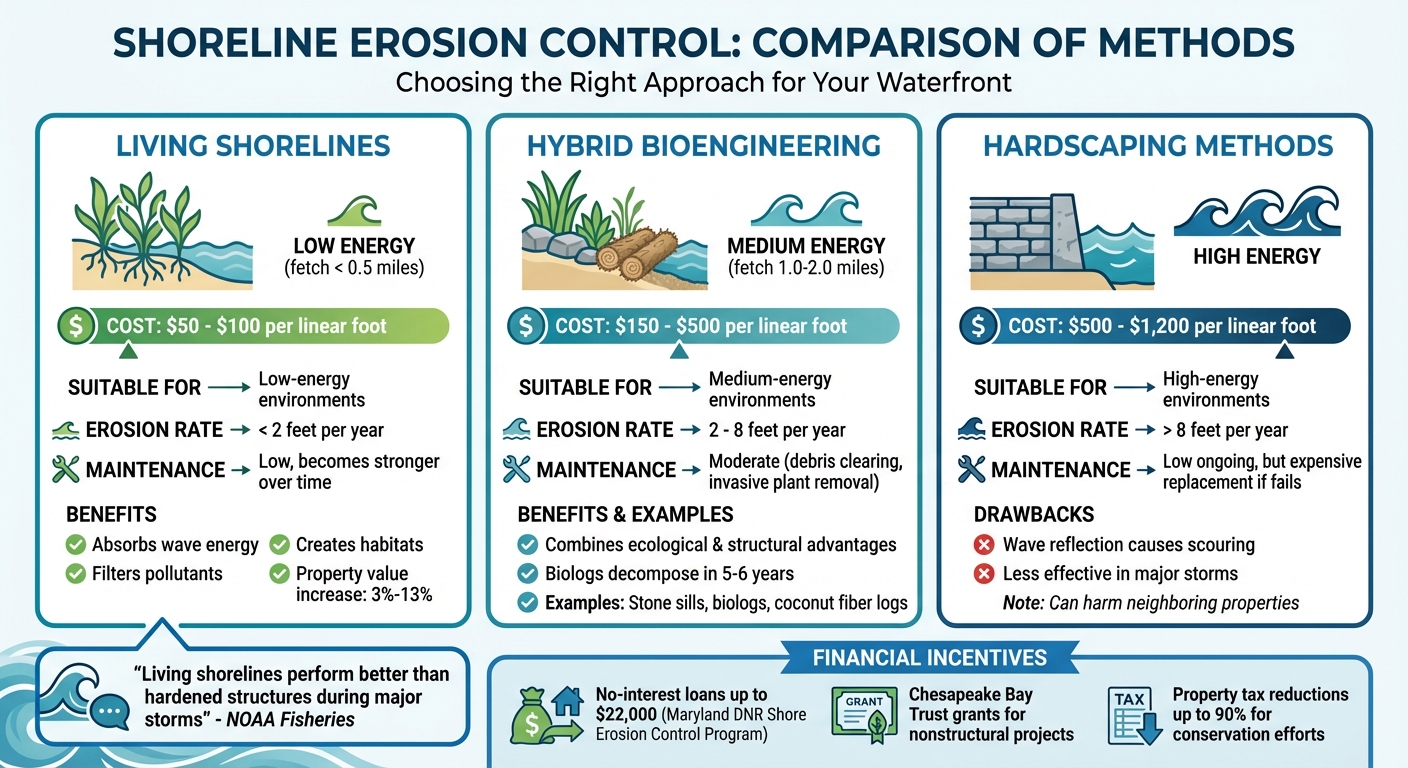 Shoreline Erosion Control Methods: Cost, Effectiveness & Suitability Comparison