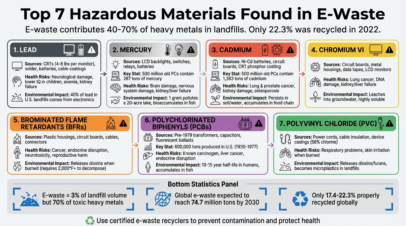 7 Hazardous Materials in E-Waste: Sources, Health Risks, and Environmental Impact