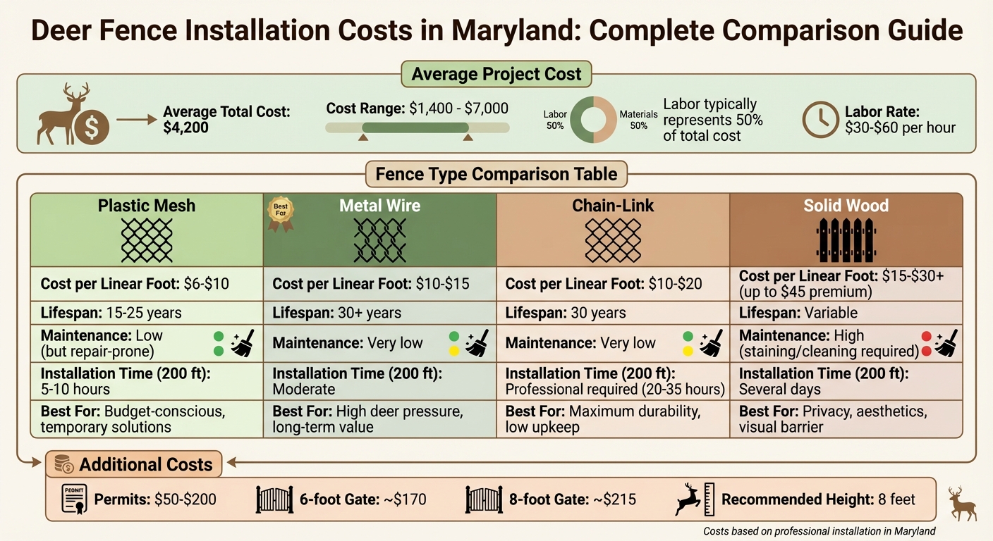 Deer Fence Types Cost and Durability Comparison Chart