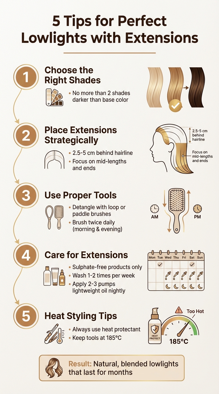 5 Essential Steps for Perfect Lowlights with Hair Extensions
