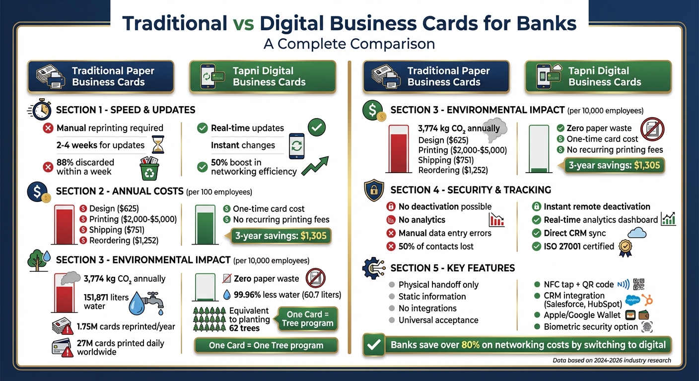 Traditional vs Digital Business Cards for Banks: Cost, Efficiency & Environmental Impact Comparison