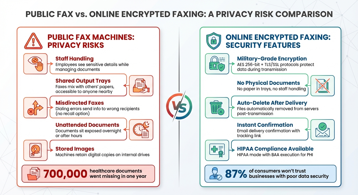Public Fax Machines vs Online Encrypted Faxing: Privacy Risk Comparison