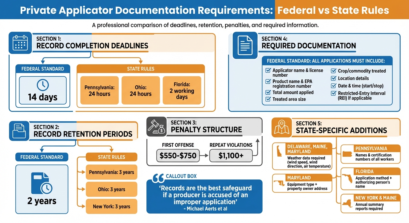Federal vs State Pesticide Record Requirements Comparison Chart