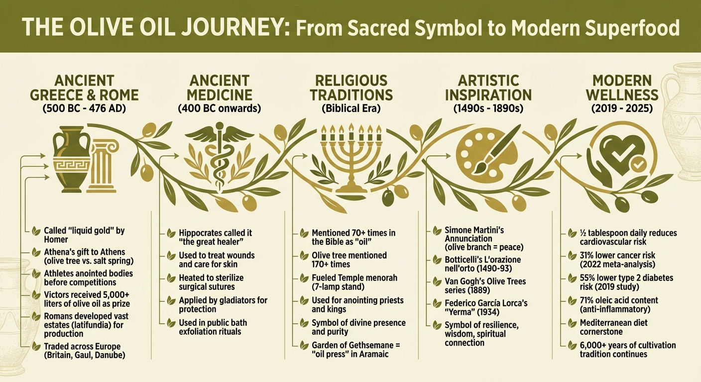 The Historical Journey of Olive Oil: From Ancient Symbol to Modern Wellness