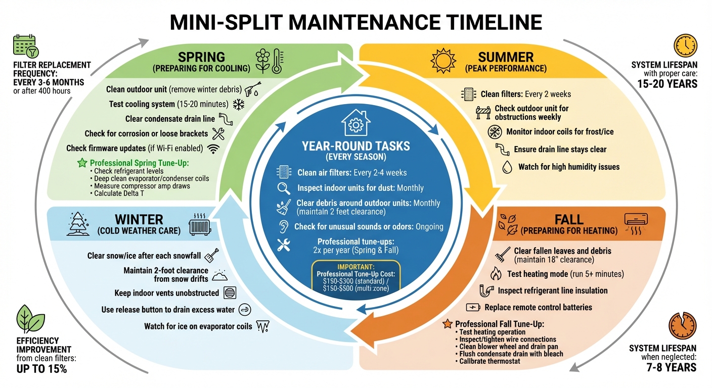 Mini-Split Maintenance Schedule: Year-Round and Seasonal Tasks