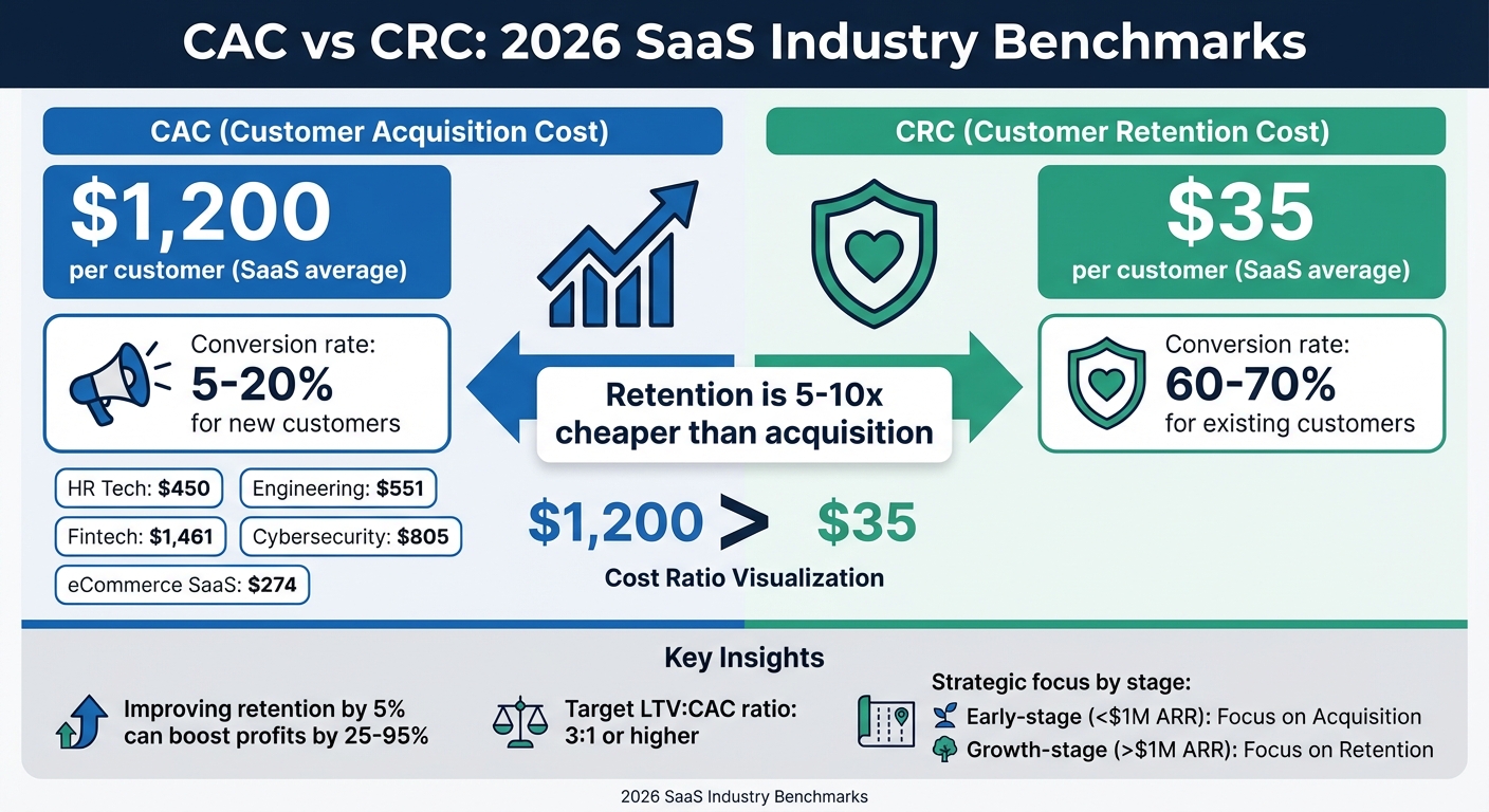 Customer Acquisition Cost vs Retention Cost: 2026 SaaS Benchmarks Comparison