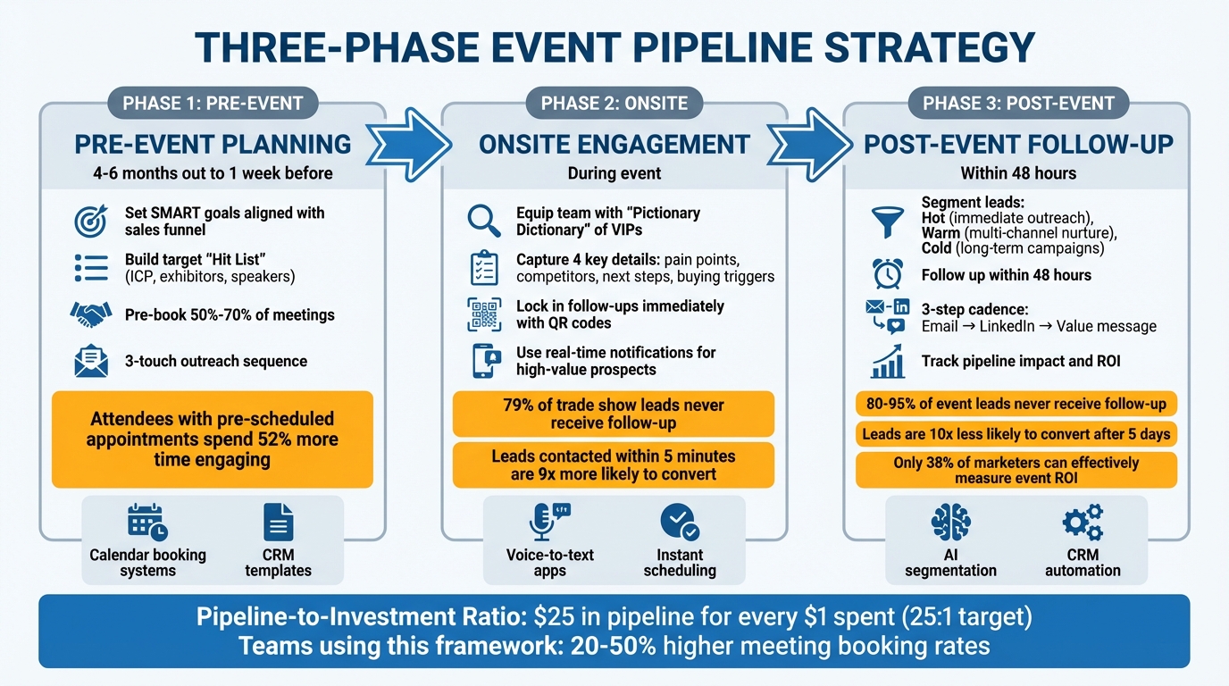 Event Pipeline Strategy: Pre-Event, Onsite, and Post-Event Action Framework