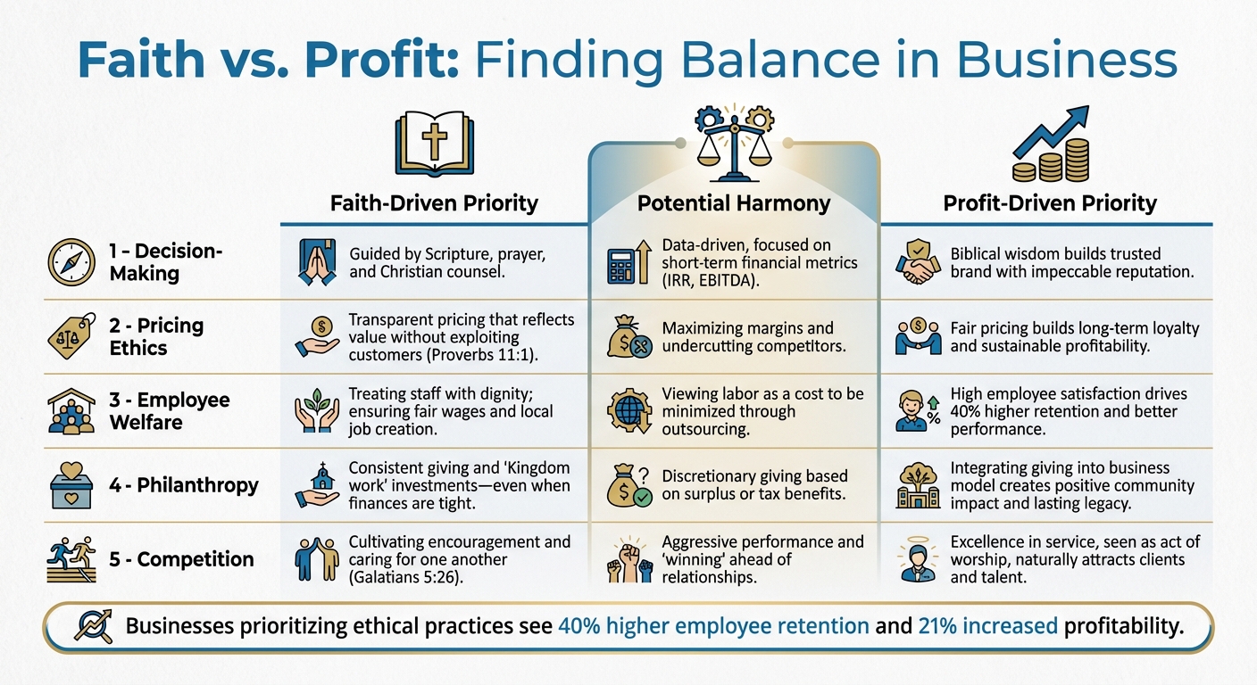Faith-Driven vs Profit-Driven Business Priorities Comparison