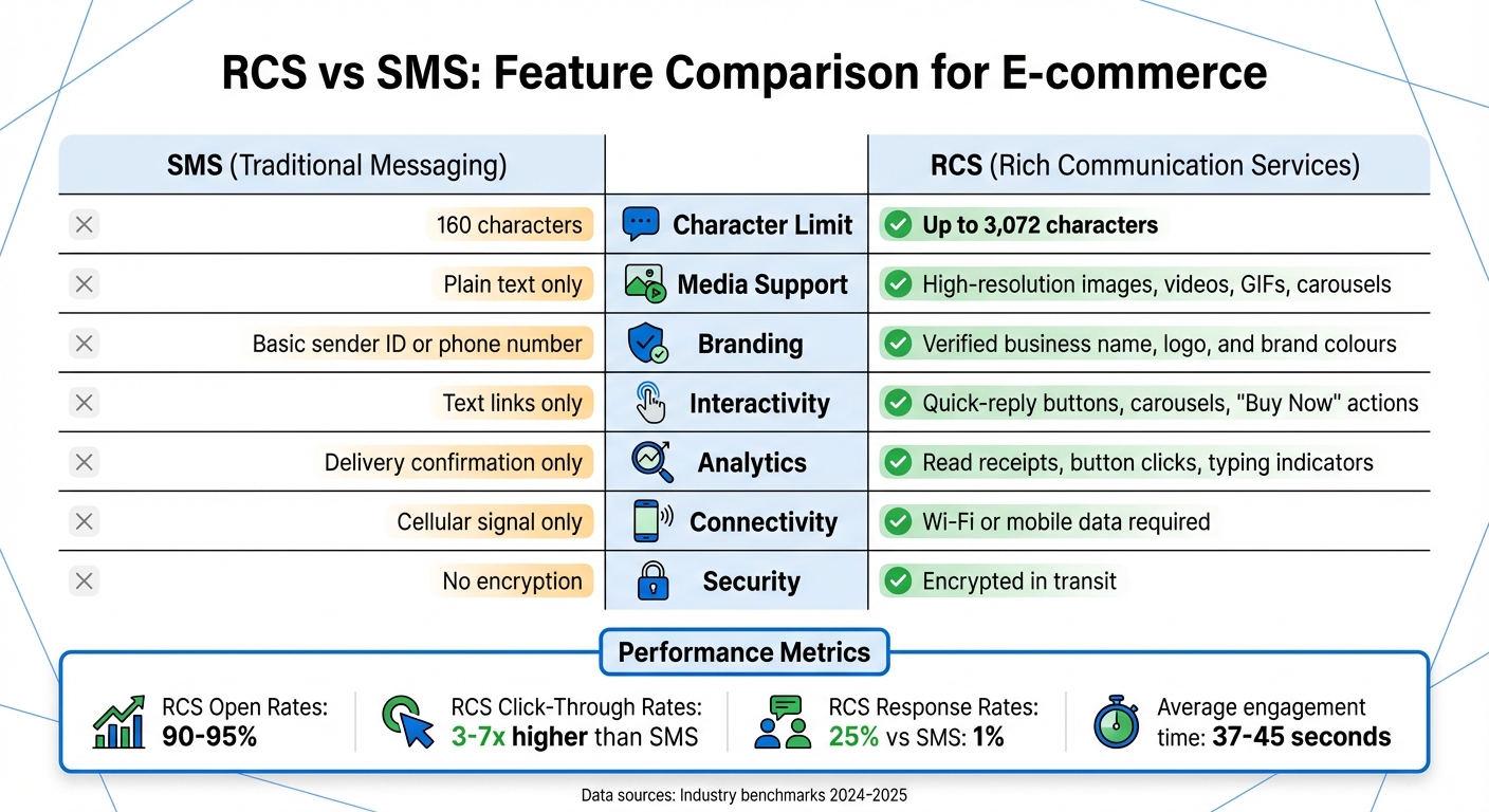 RCS vs SMS Feature Comparison for E-commerce