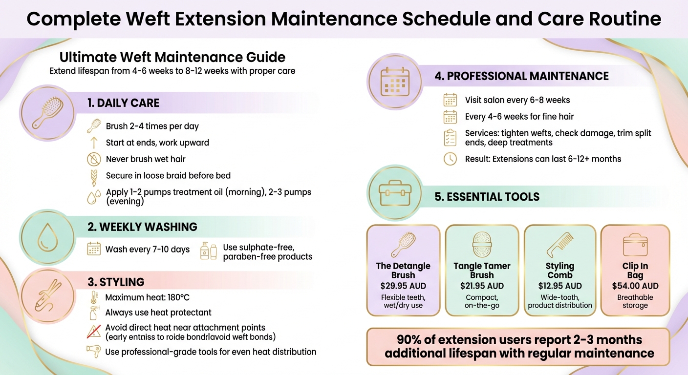 Complete Weft Extension Maintenance Schedule and Care Routine