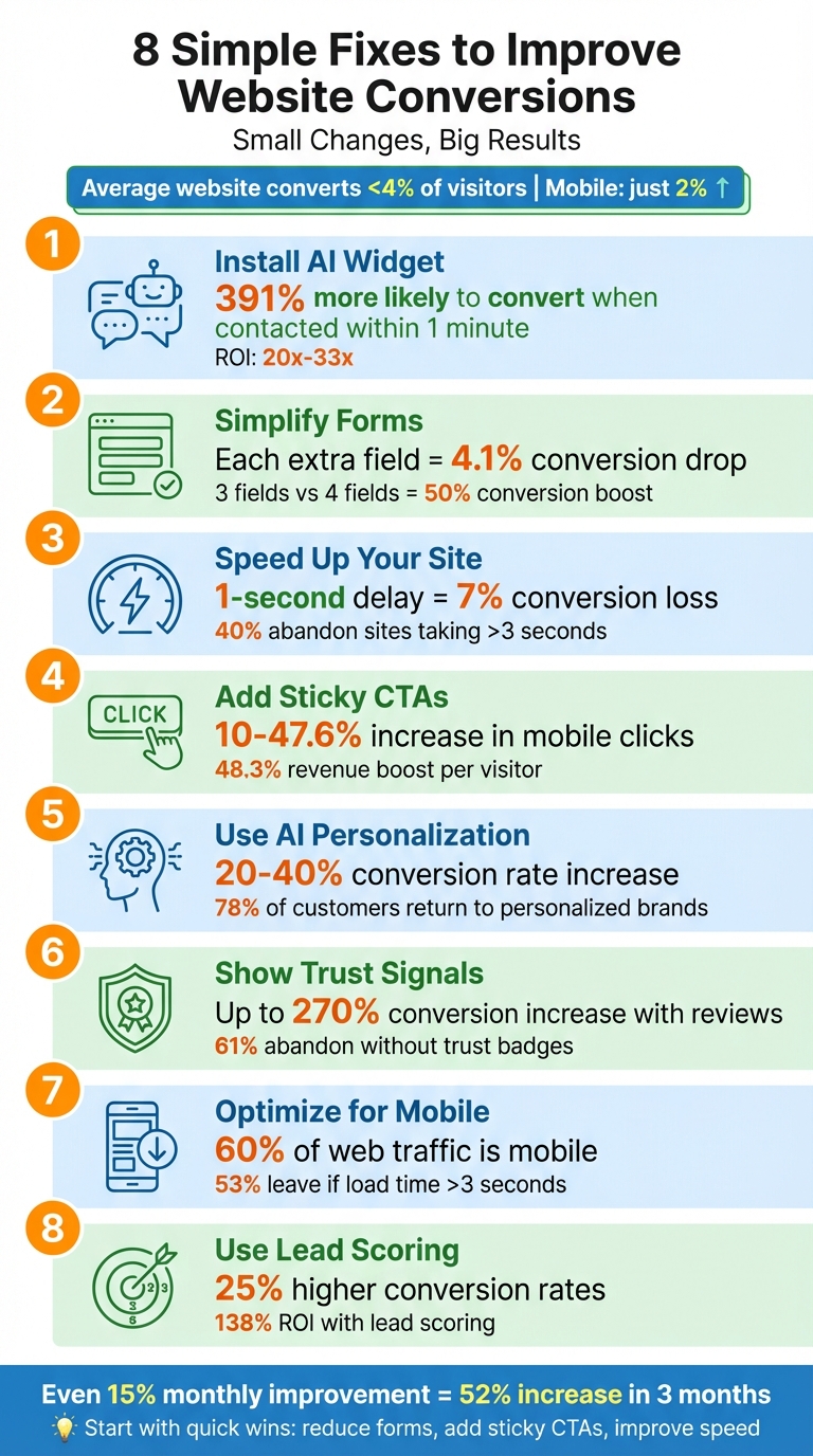 8 Simple Fixes to Improve Website Conversion Rates