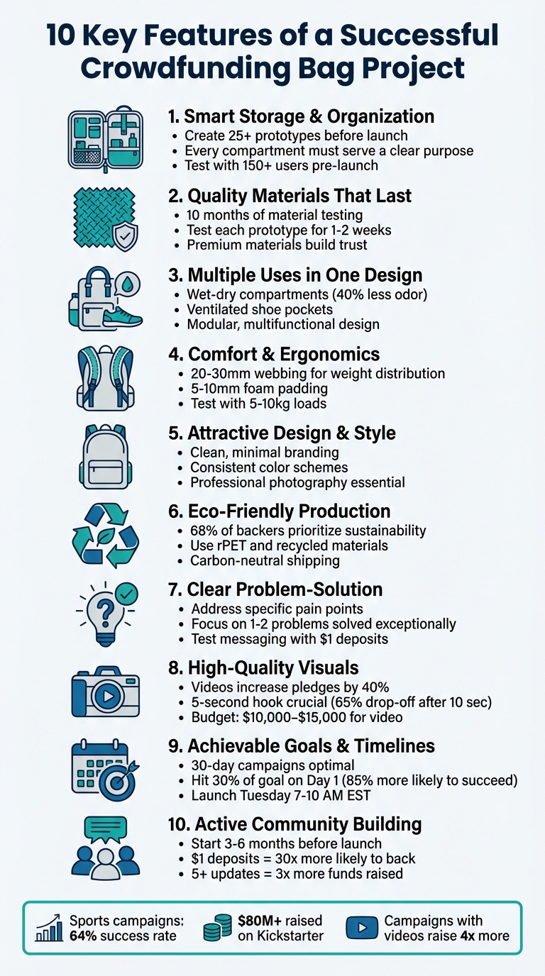 10 Essential Features for Successful Crowdfunding Bag Projects