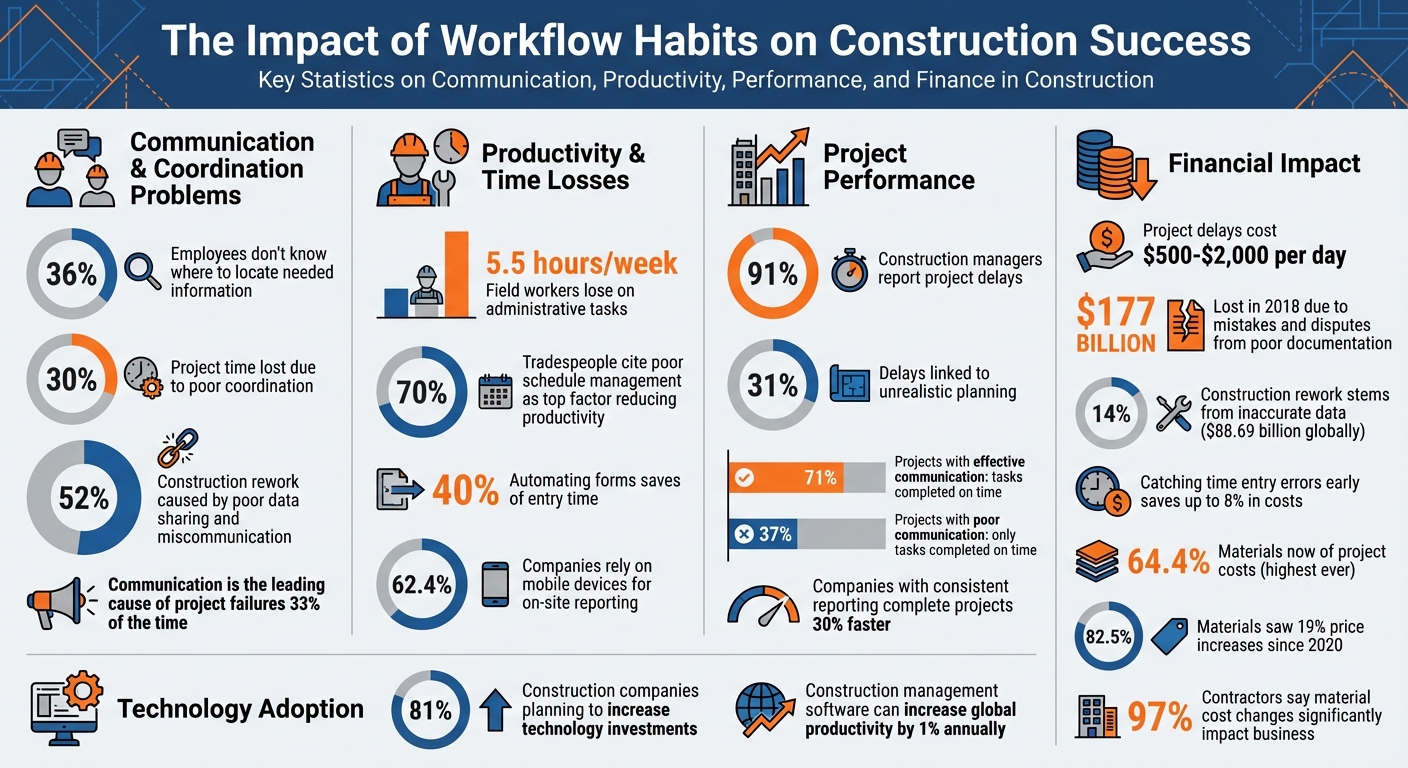 Key Statistics: How Workflow Habits Impact Construction Project Success
