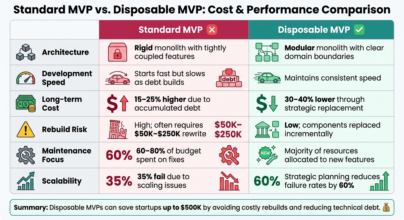 Standard MVP vs Disposable MVP Cost Comparison