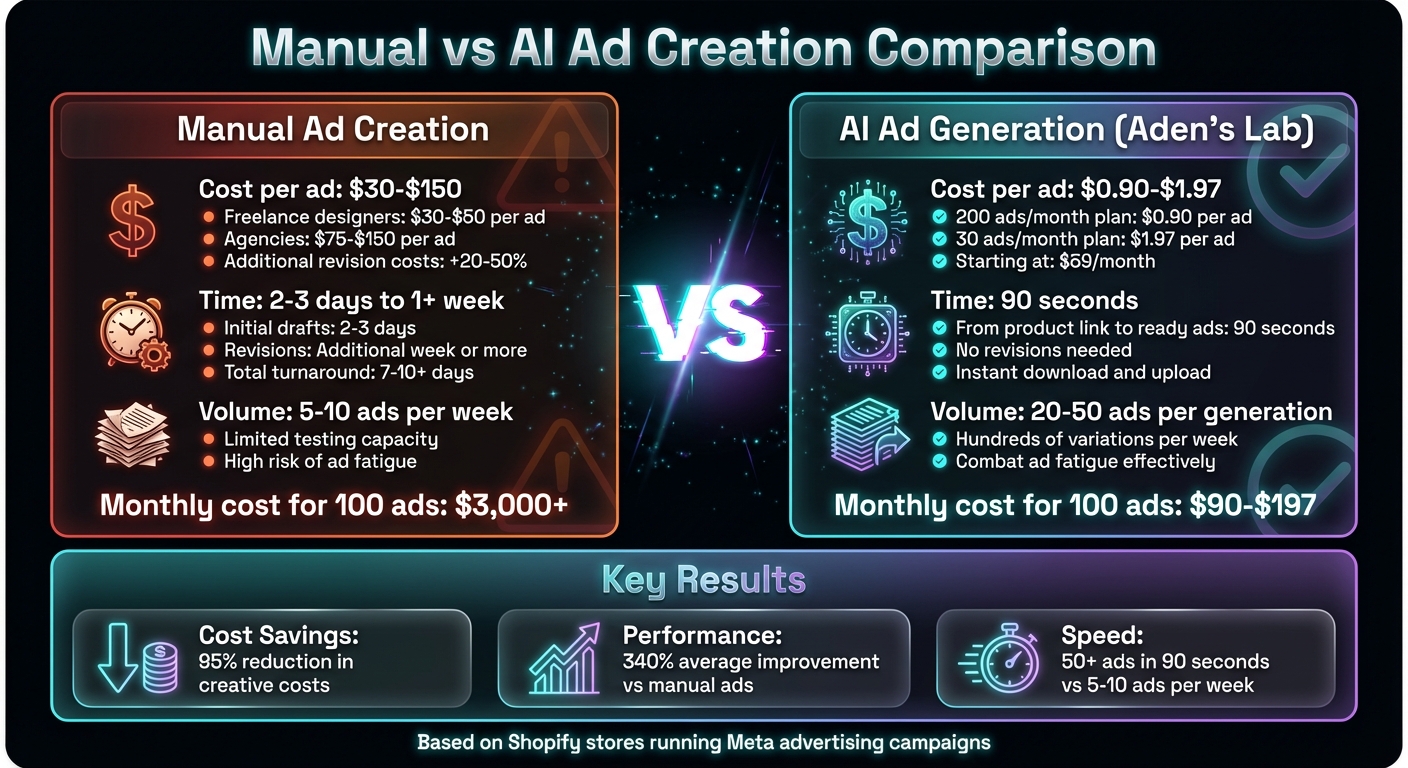 Manual vs AI Ad Creation: Cost and Speed Comparison for Meta Ads