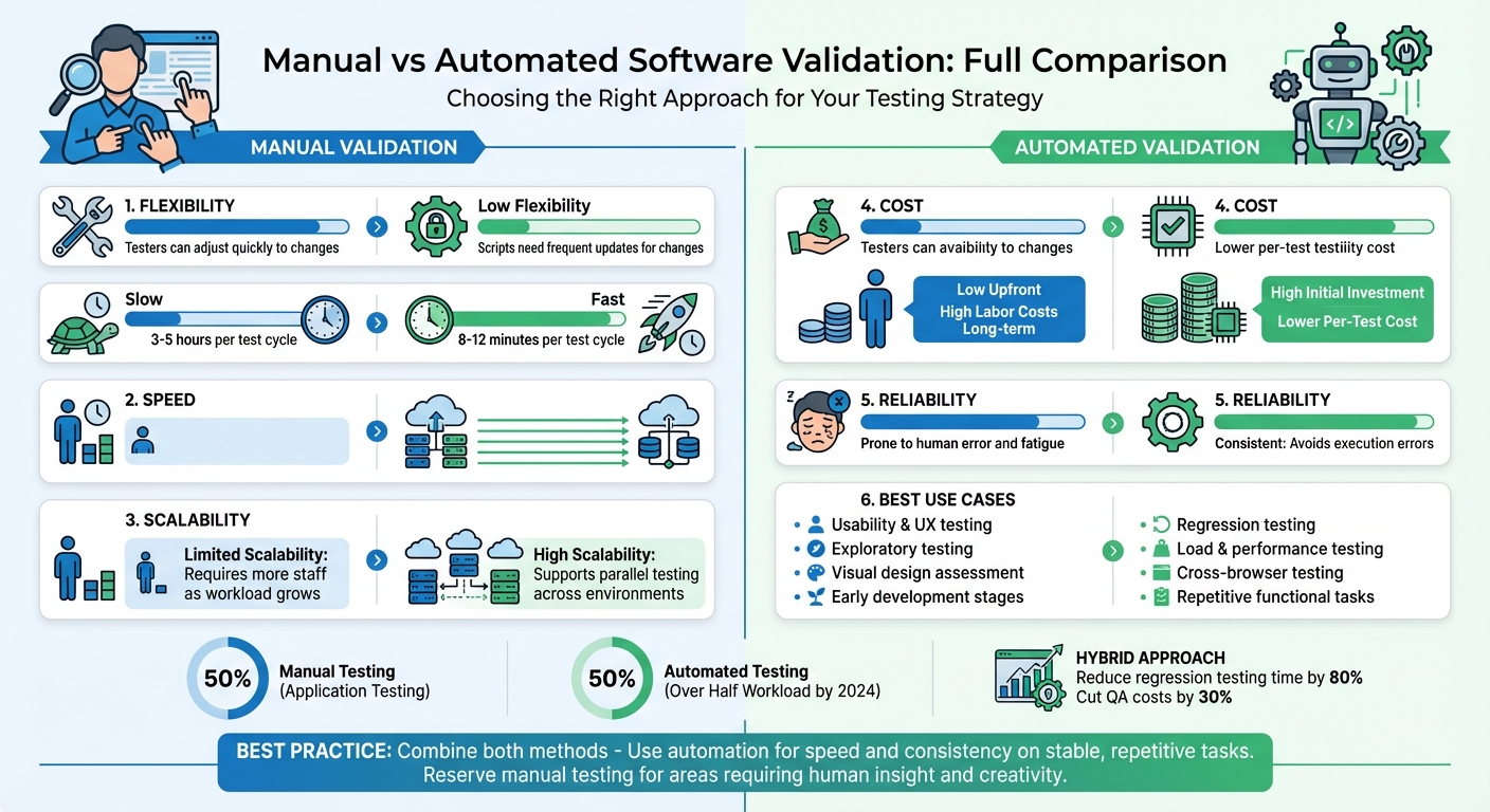 Manual vs Automated Software Validation: Key Differences Comparison Chart