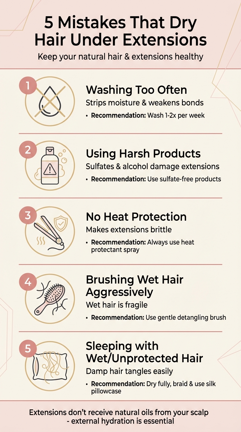 5 Common Mistakes That Cause Dry Hair Under Extensions