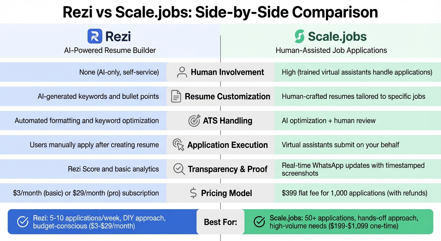 Rezi vs Scale.jobs: Feature Comparison for Job Seekers