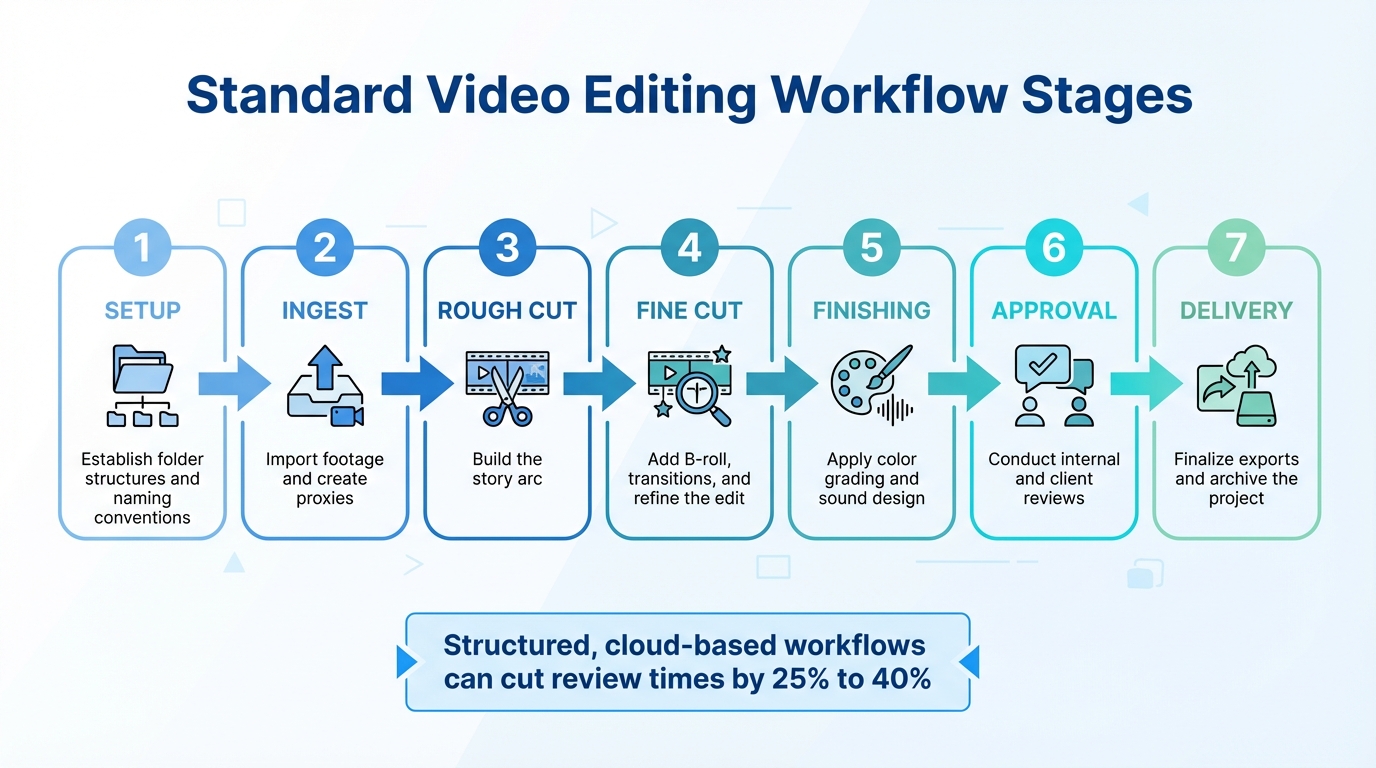 7-Stage Video Editing Workflow Process for Team Collaboration