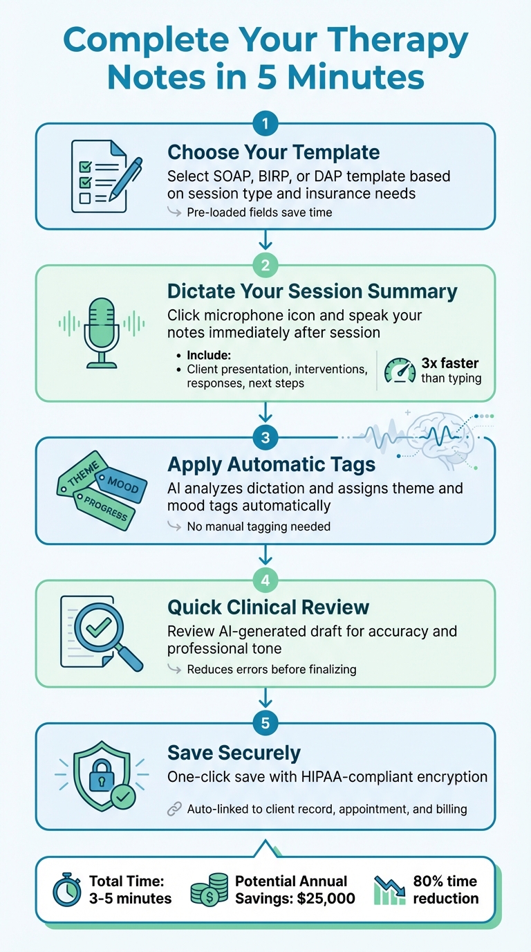 5-Minute Therapy Note Documentation Process