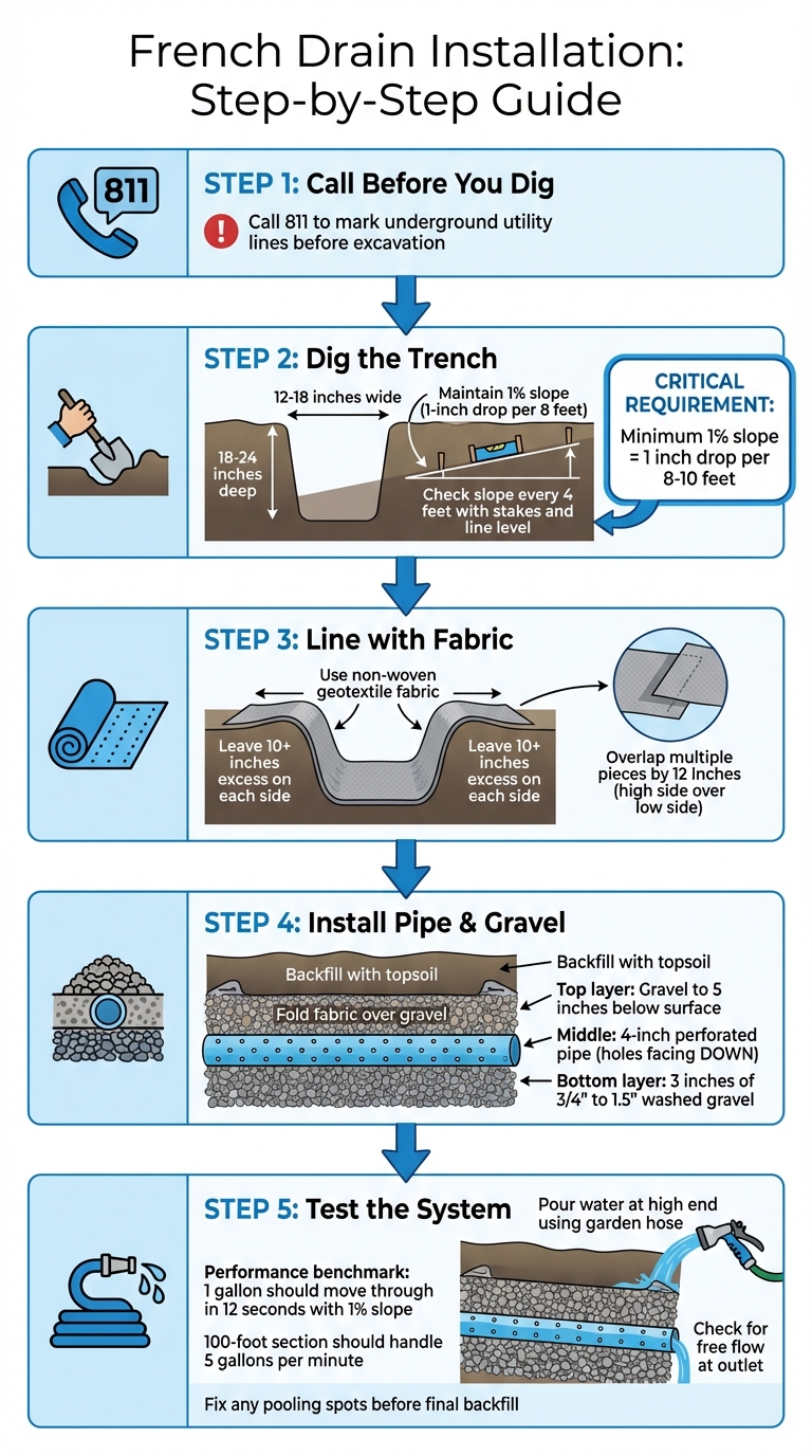 French Drain Installation Process: 5 Steps for Sloped Properties