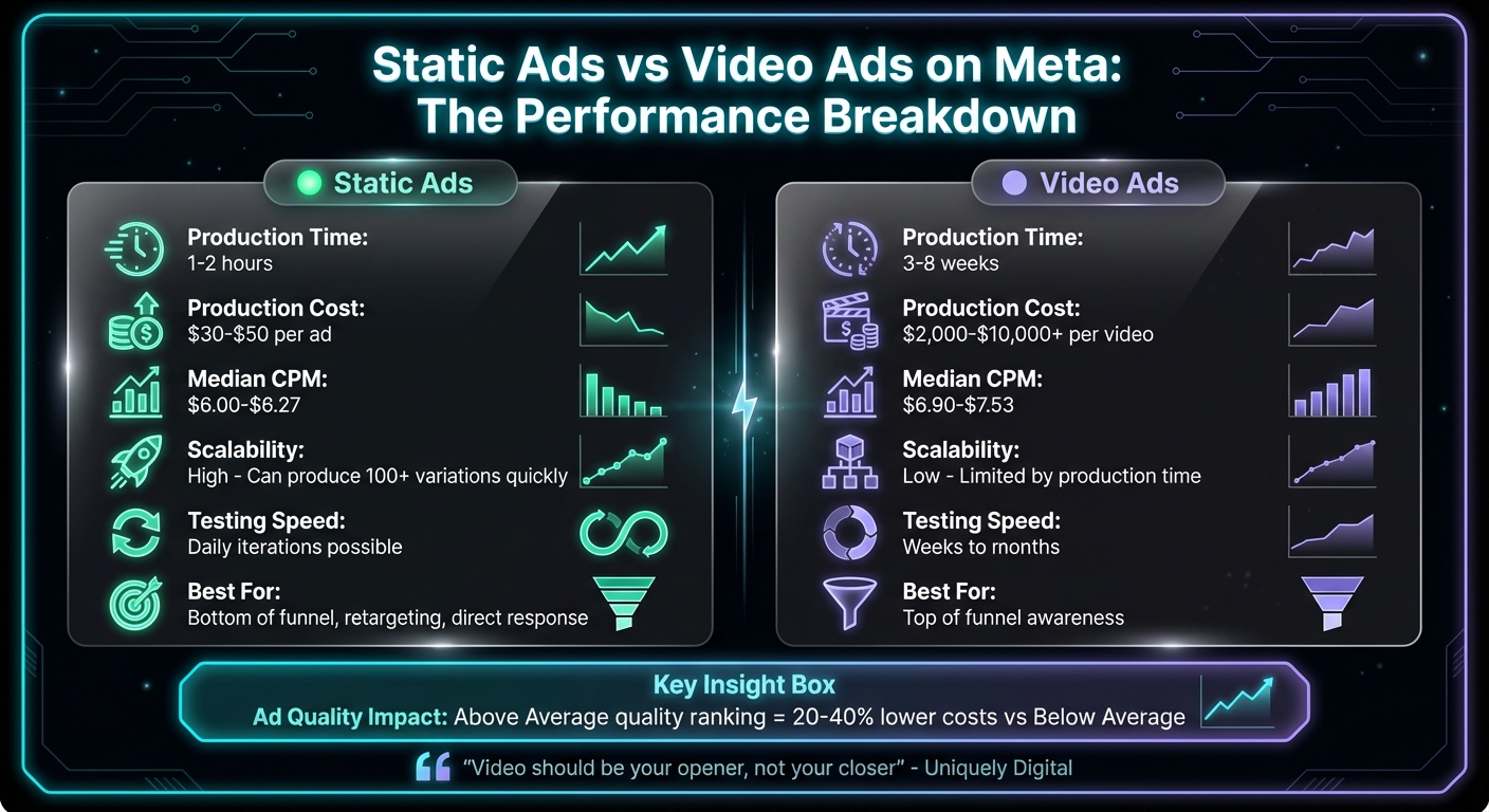 Static vs Video Ads on Meta: Cost, Speed, and Performance Comparison