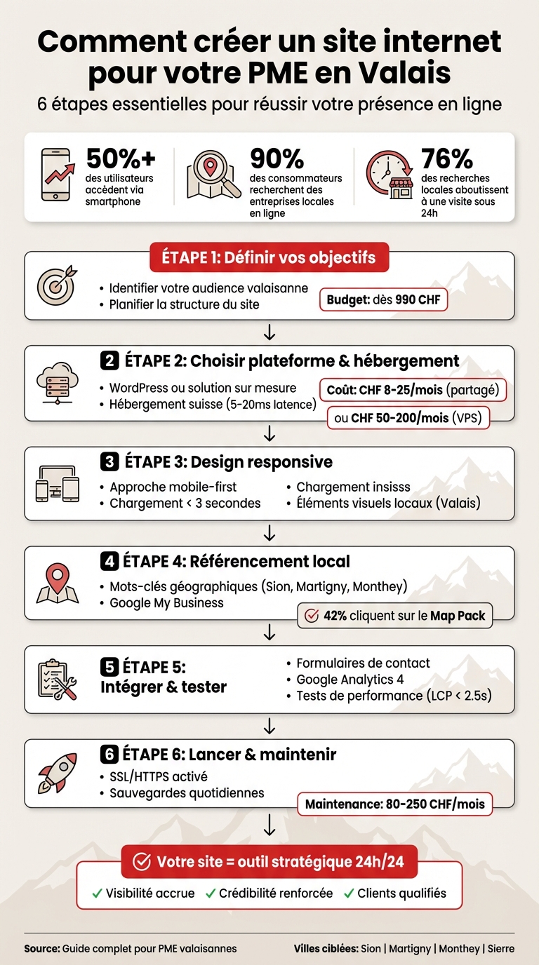 6 étapes pour créer un site web pour votre PME en Valais