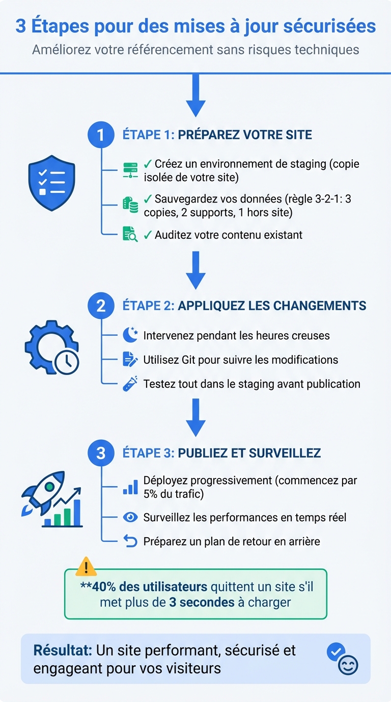 Guide en 3 étapes pour mettre à jour un site web sans risque