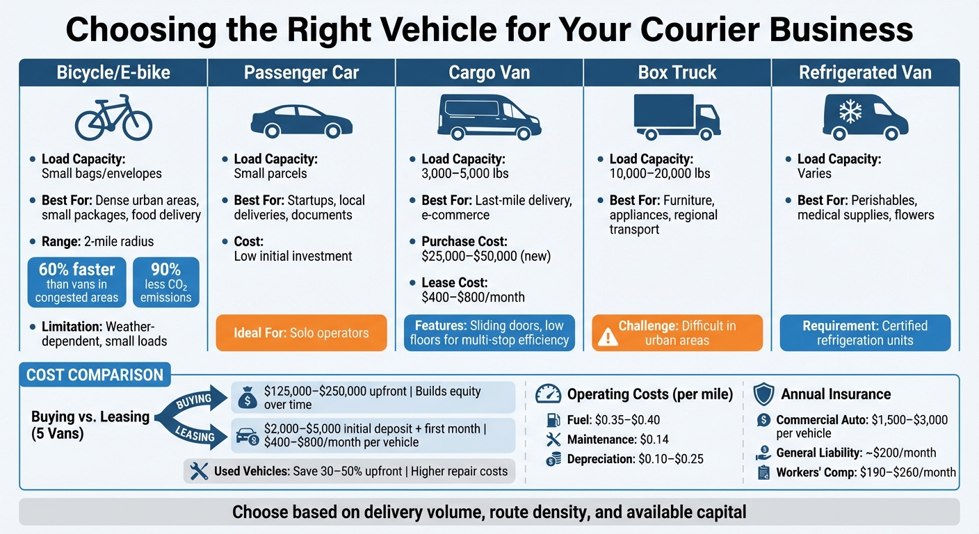 Courier Business Vehicle Types: Capacity, Costs & Best Use Cases