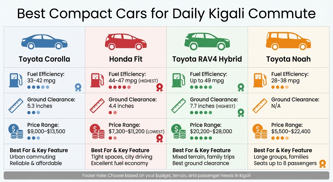 Best Compact Cars for Kigali: Fuel Efficiency, Price & Ground Clearance Comparison