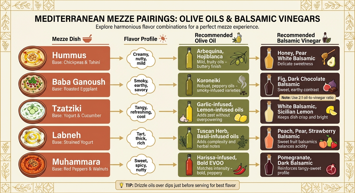 Mediterranean Mezze Pairing Guide: Olive Oil and Balsamic Vinegar Matches