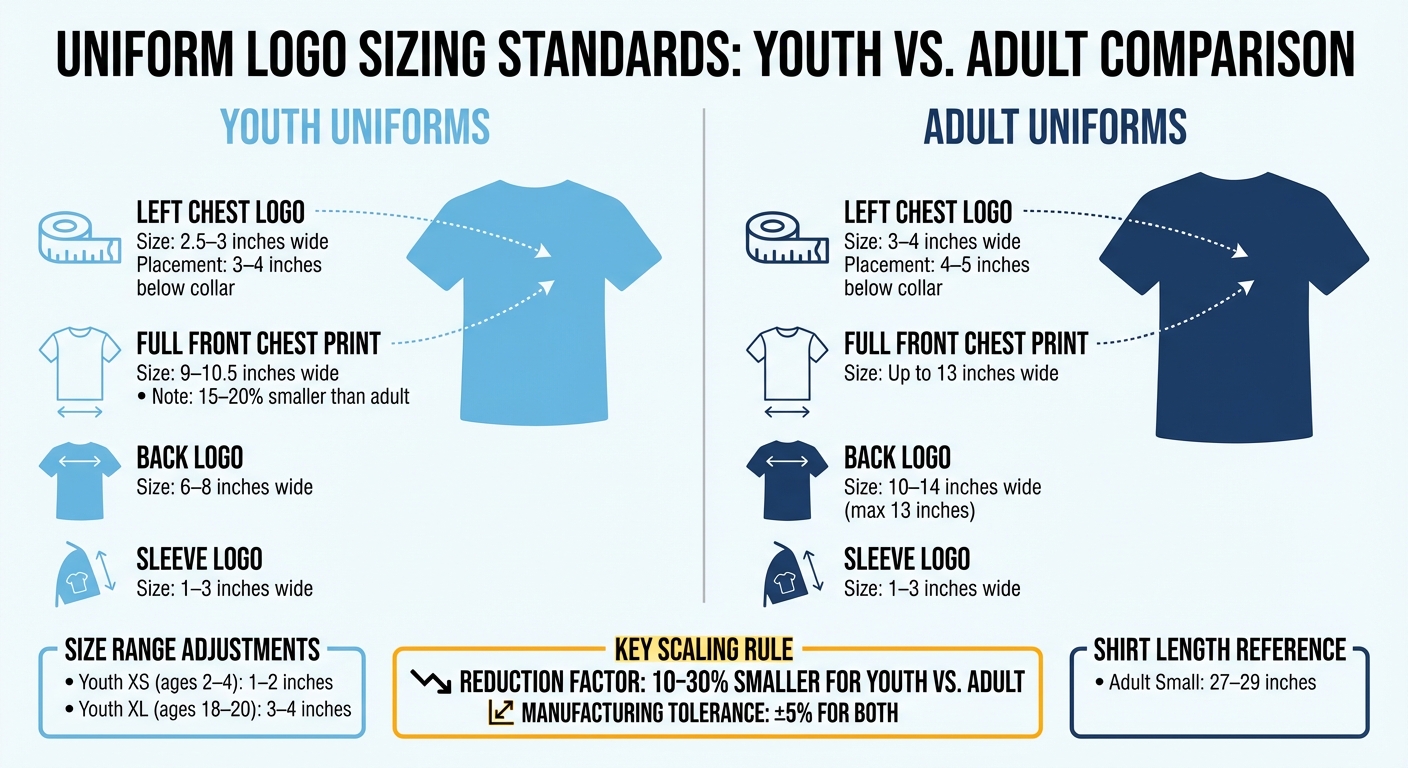 Youth vs Adult Uniform Logo Sizing Guide: Dimensions and Placement Standards