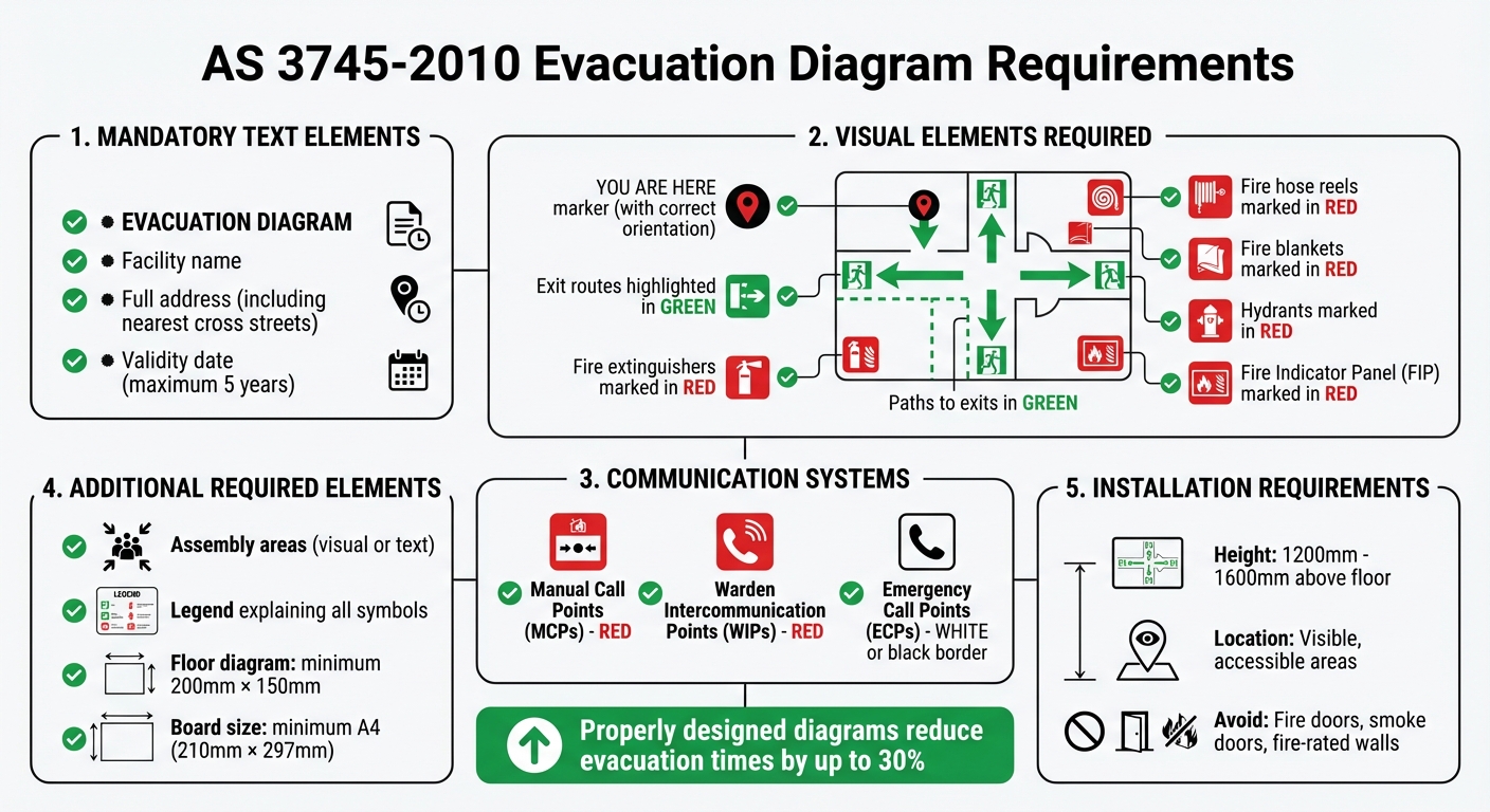 AS 3745-2010 Evacuation Diagram Mandatory Requirements Checklist
