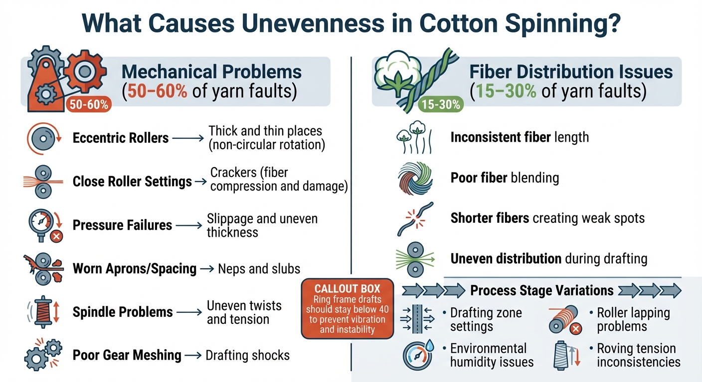 Causes of Yarn Unevenness: Mechanical vs Fiber Issues in Cotton Spinning
