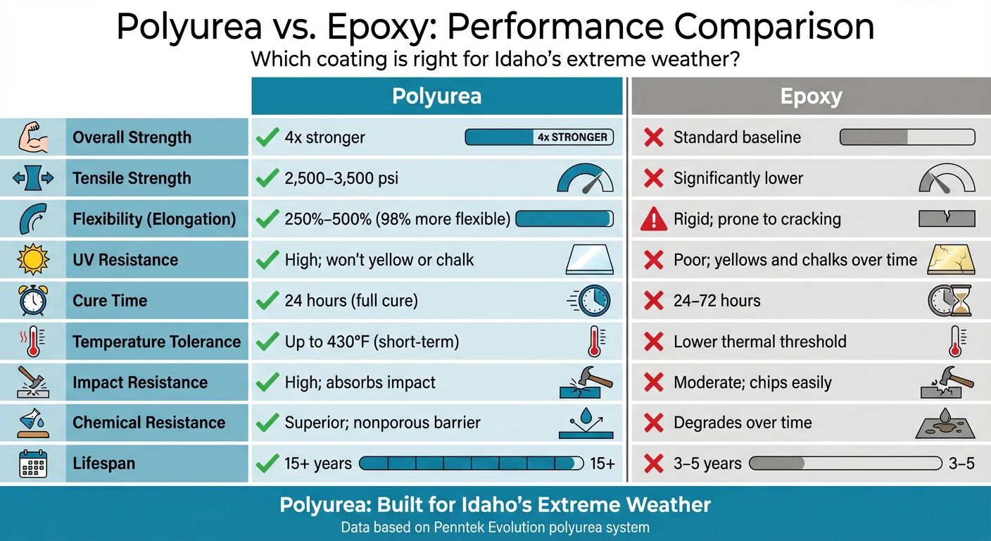 Polyurea Concrete Coatings: 4X Stronger Than Epoxy For Idaho'S Extreme Weather 5 Polyurea Vs Epoxy Concrete Coatings Performance Comparison