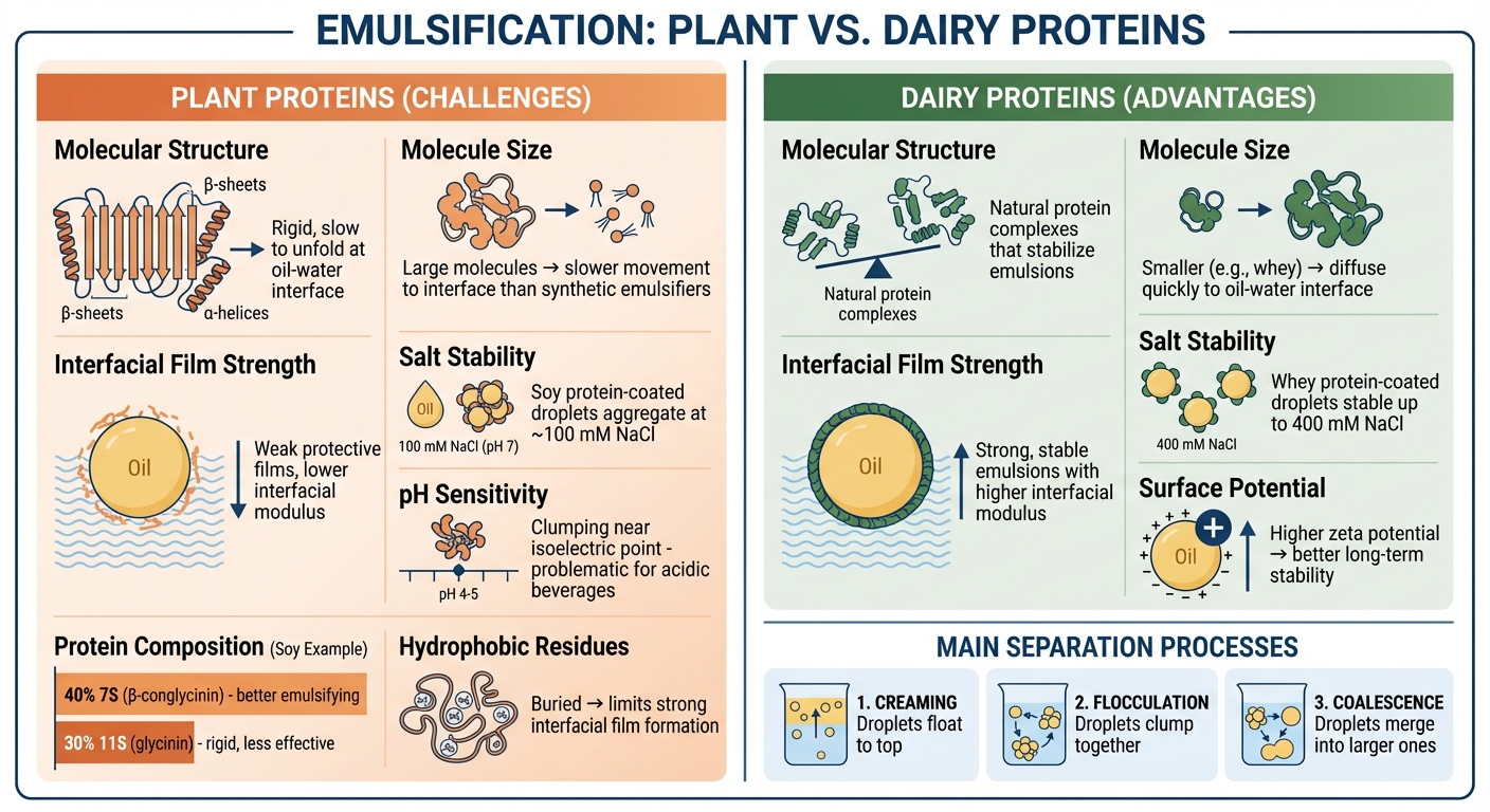 Plant-Based vs Dairy Protein Emulsification Properties Comparison