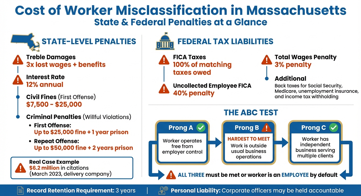 Massachusetts Worker Misclassification Penalties and Costs