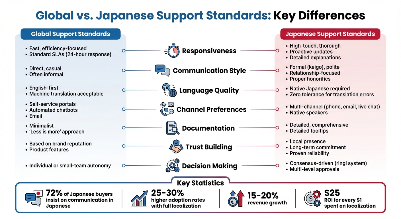 Global vs Japanese Customer Support Standards Comparison