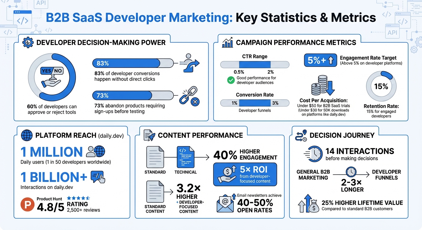 Developer Marketing Statistics and Key Metrics for B2B SaaS