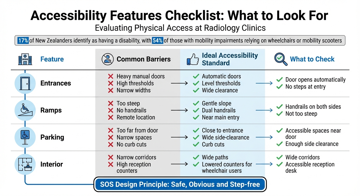 Radiology Clinic Accessibility Features: Common Barriers vs Ideal Standards