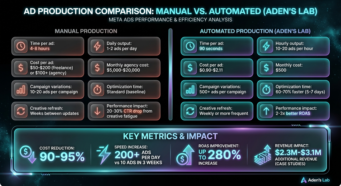 Manual vs Automated Meta Ad Production: Cost, Speed and Performance Comparison