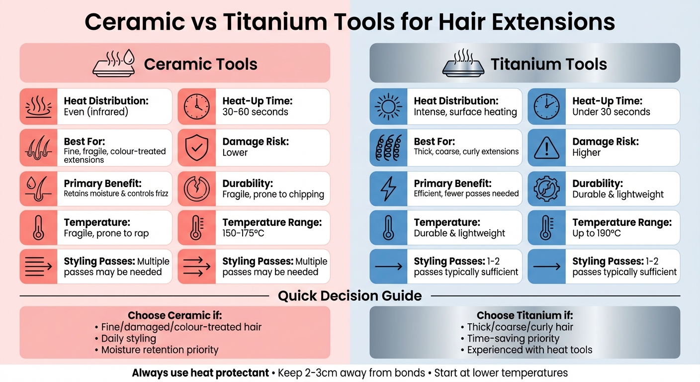 Ceramic vs Titanium Hair Extension Tools Comparison Chart