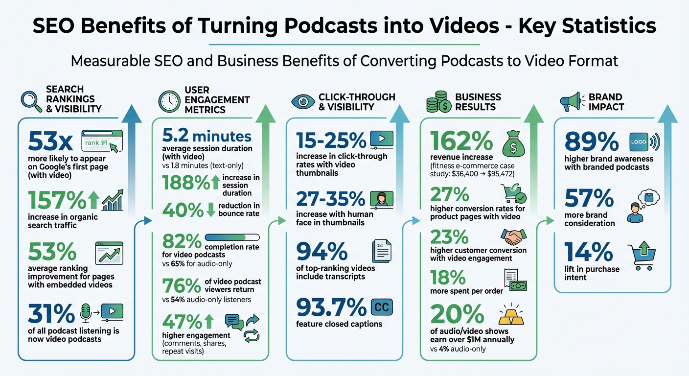 SEO Benefits of Video Podcasts: Key Statistics and Impact Data