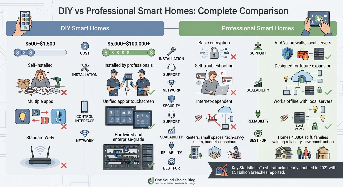 DIY vs Professional Smart Home Systems: Cost, Features and Security Comparison