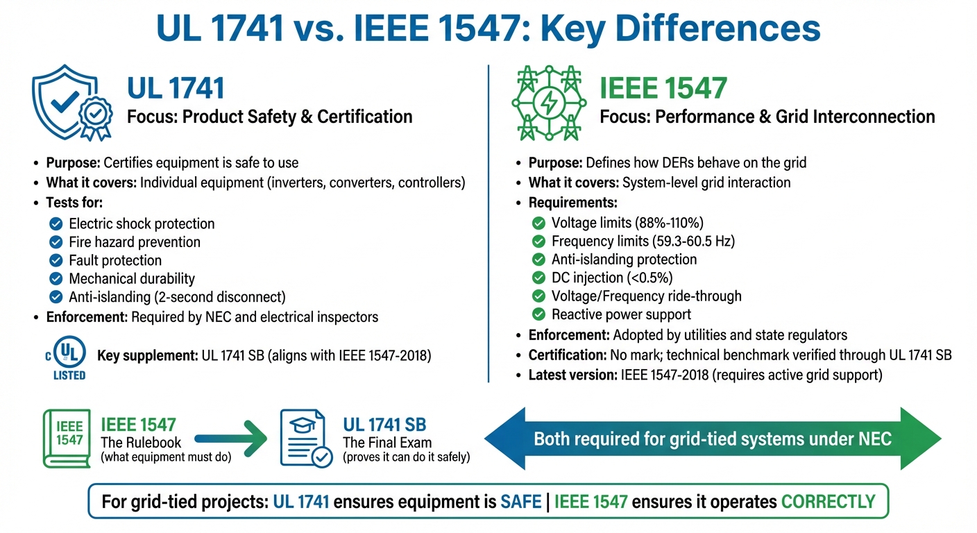 UL 1741 vs IEEE 1547 Standards Comparison for Grid-Connected Solar Systems