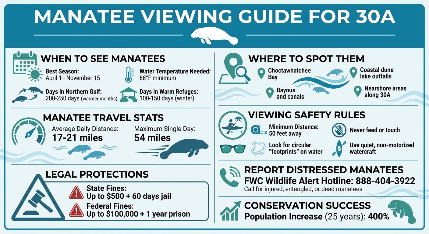 Manatee Viewing Guide for 30A: Best Times, Locations, and Safety Guidelines